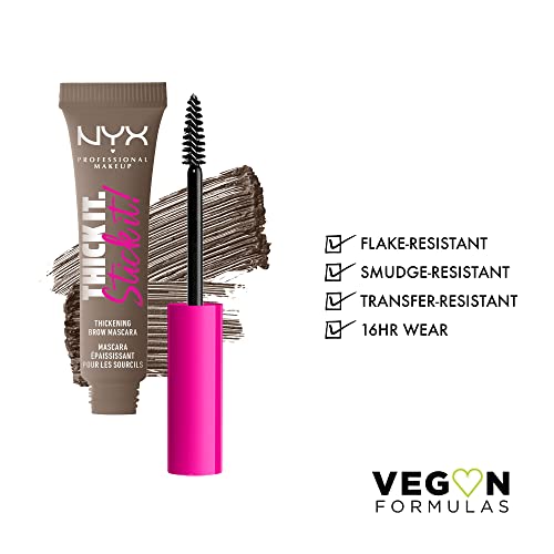 NYX PROFESSIONAL MAKEUP Thick It Stick Thickening Brow Mascara Eyebrow Gel - brown hair with undertones