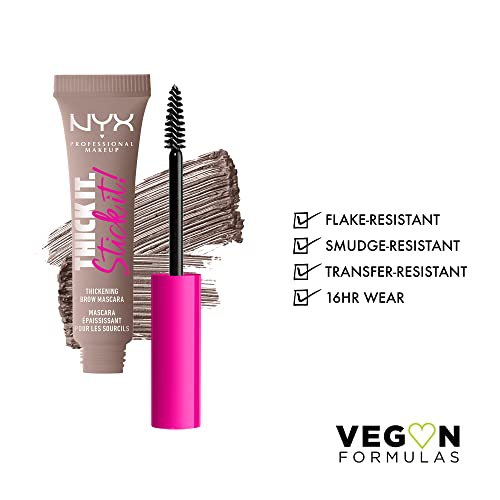 NYX PROFESSIONAL MAKEUP Thick It Stick Thickening Brow Mascara Eyebrow Gel - brown hair with undertones