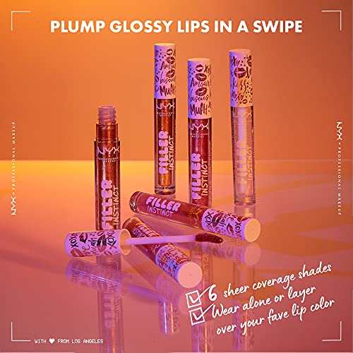 NYX PROFESSIONAL MAKEUP Filler Instinct Plumping Lip Polish, Lip Plumper Gloss - New Money (Copper Gold)