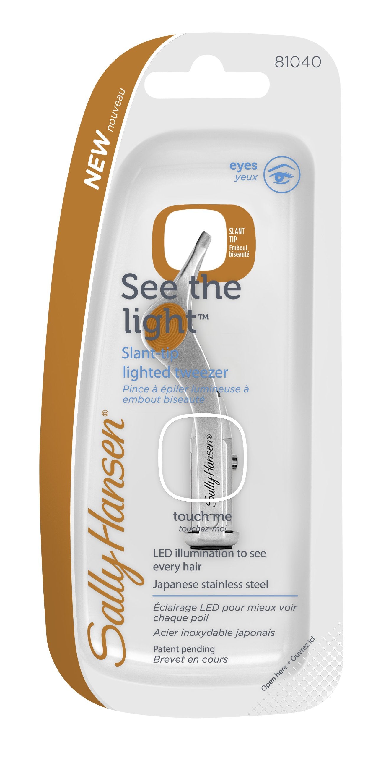 Sally Hansen Beauty Tools, See The Light-Comfort Lighted Tweezers-Slant Tip