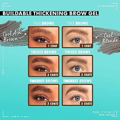 NYX PROFESSIONAL MAKEUP Thick It Stick Thickening Brow Mascara Eyebrow Gel - brown hair with undertones