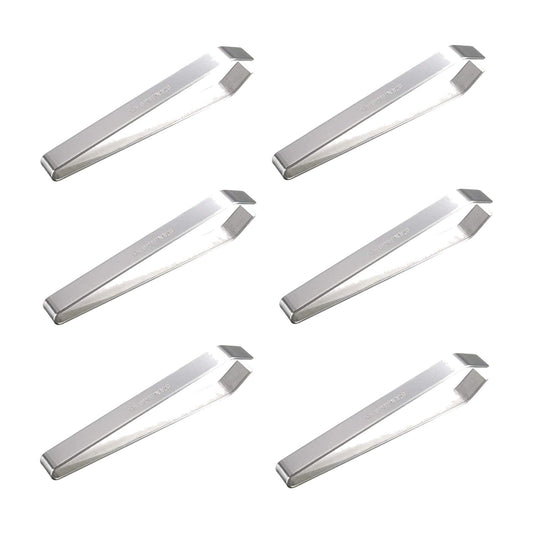 6x Wilofa Stainless Steel Flat Tip Flat Edge Eyebrow Tweezer Hair Removal Face Hair
