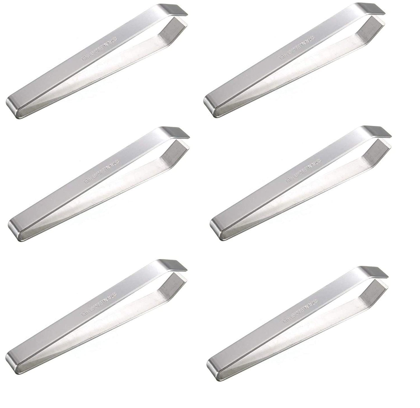 6x Wilofa Stainless Steel Flat Tip Flat Edge Eyebrow Tweezer Hair Removal Face Hair