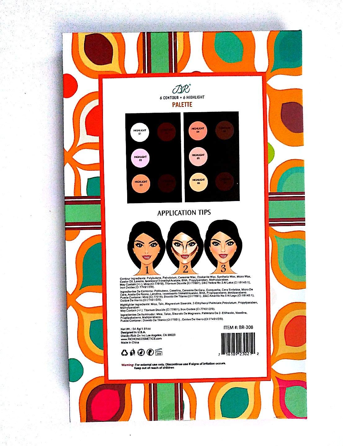 BR Beauty Revolution Make Up Blush Bronze Highlight Contour Powder Palette